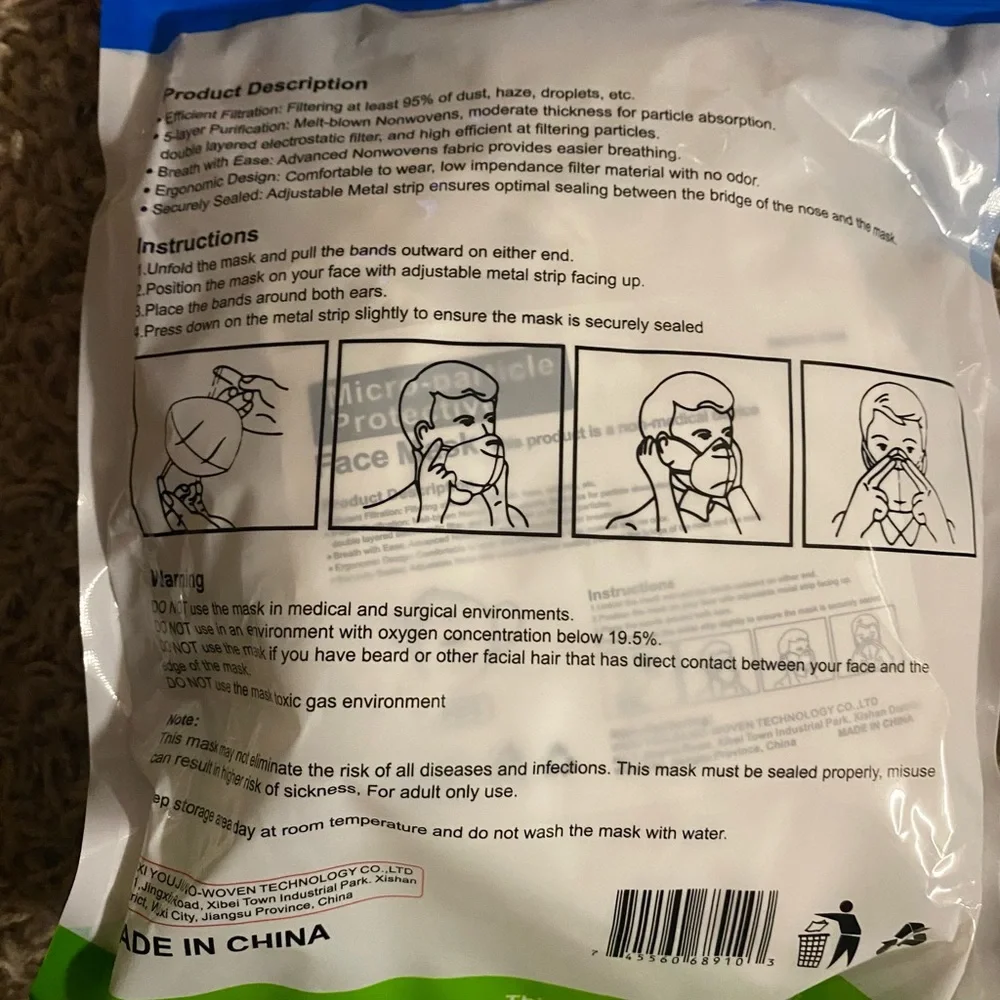 NWOT-KN95 Protective Face Masks - 10 Pack